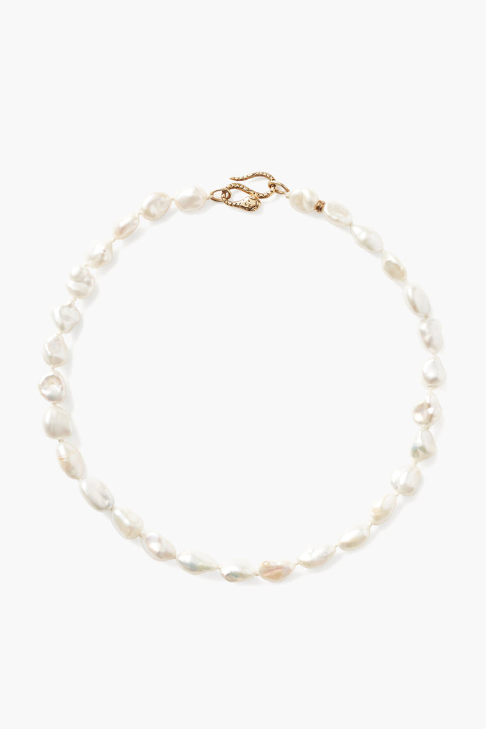 chan luu Keshi Pearl Cobra Necklace White Necklaces