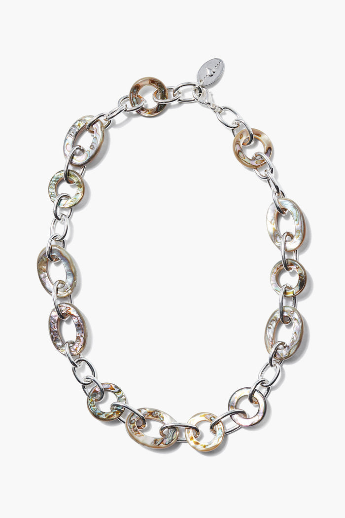 chan luu Mariner Chain Link Necklace Abalone Silver Necklaces