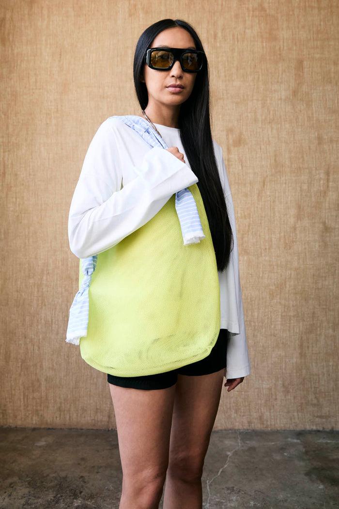 Chan Luu Mesh Net Tote Highlighter Yellow Accessories