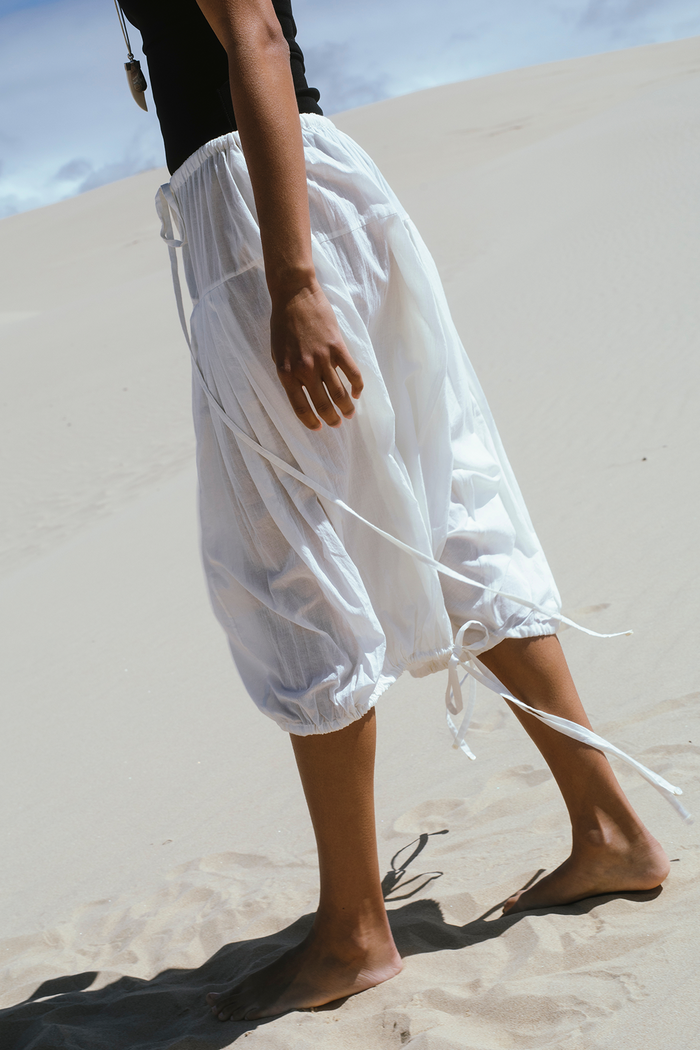 Chan Luu Million Pleats Fisherman Shorts Natural RTW