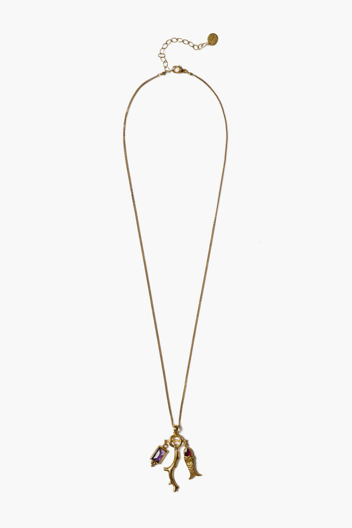 Chan Luu Mini Koi Charm Necklace Gold Mix Necklaces