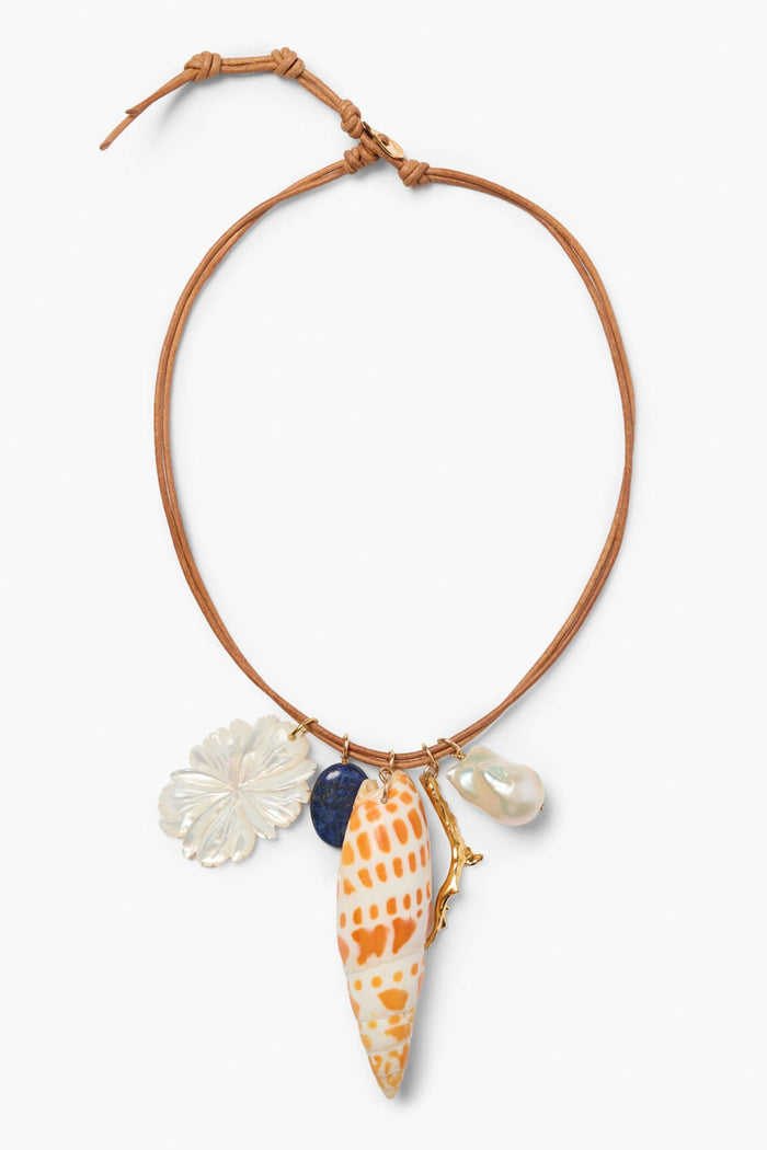 chan luu Mitra Leather Charm Necklace Multi Necklaces