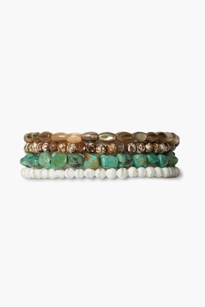 chan luu Montego Naked Wrap Bracelet Silver Multi Bracelets