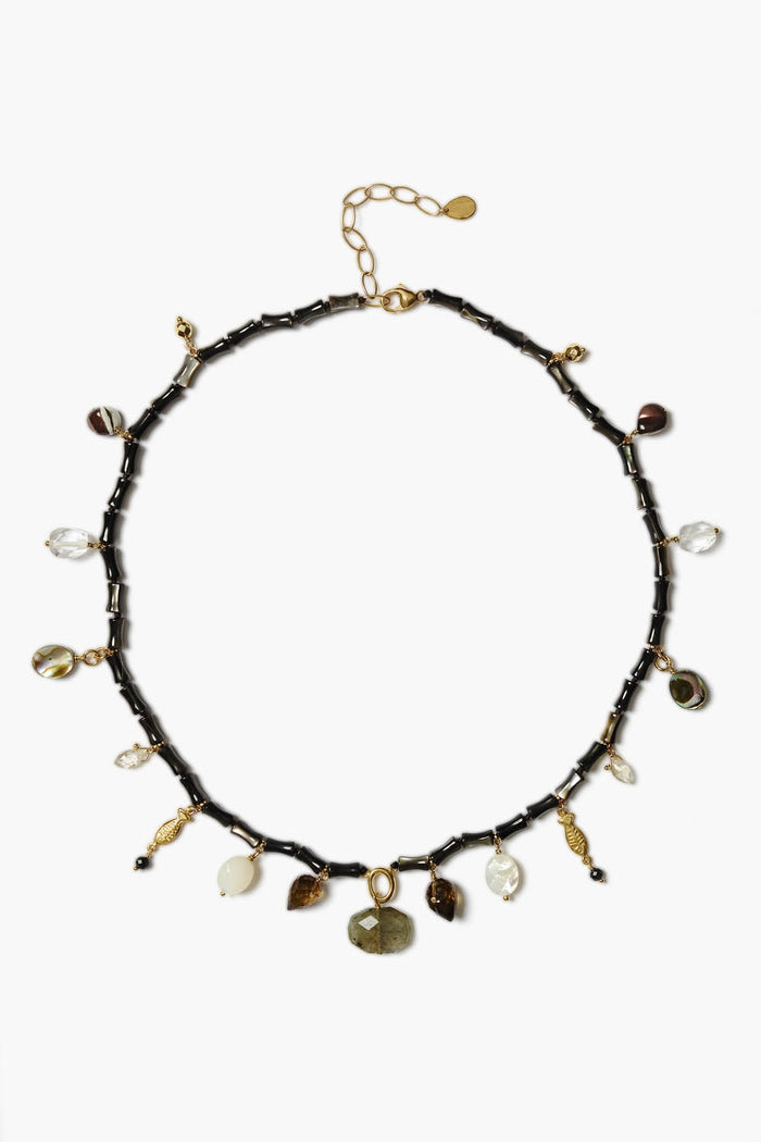 chan luu Nautilus Charm Necklace Black Mix Necklaces