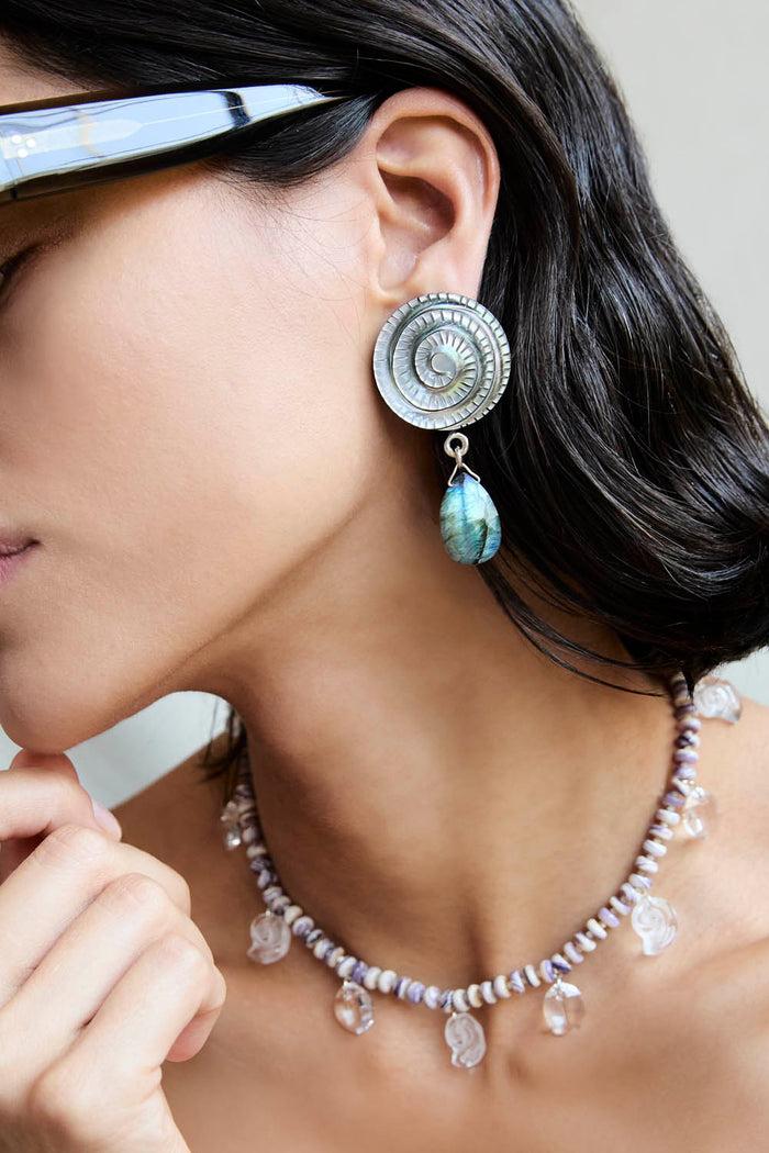 Chan Luu Nautilus Clip-On Earrings Black MOP Earrings