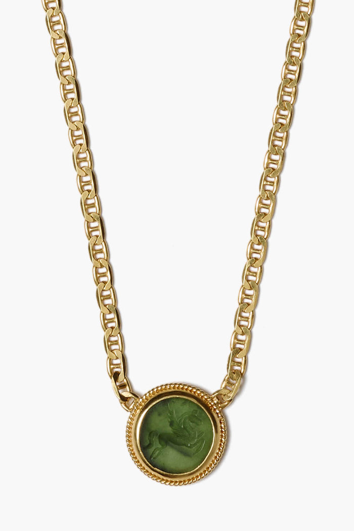 chan luu Pegasus Intaglio Necklace Green Jade Necklaces