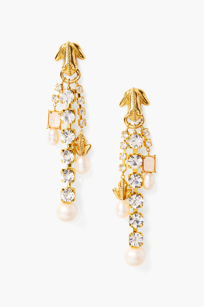 chan luu Pippa Cascade Earrings White Pearl Earrings