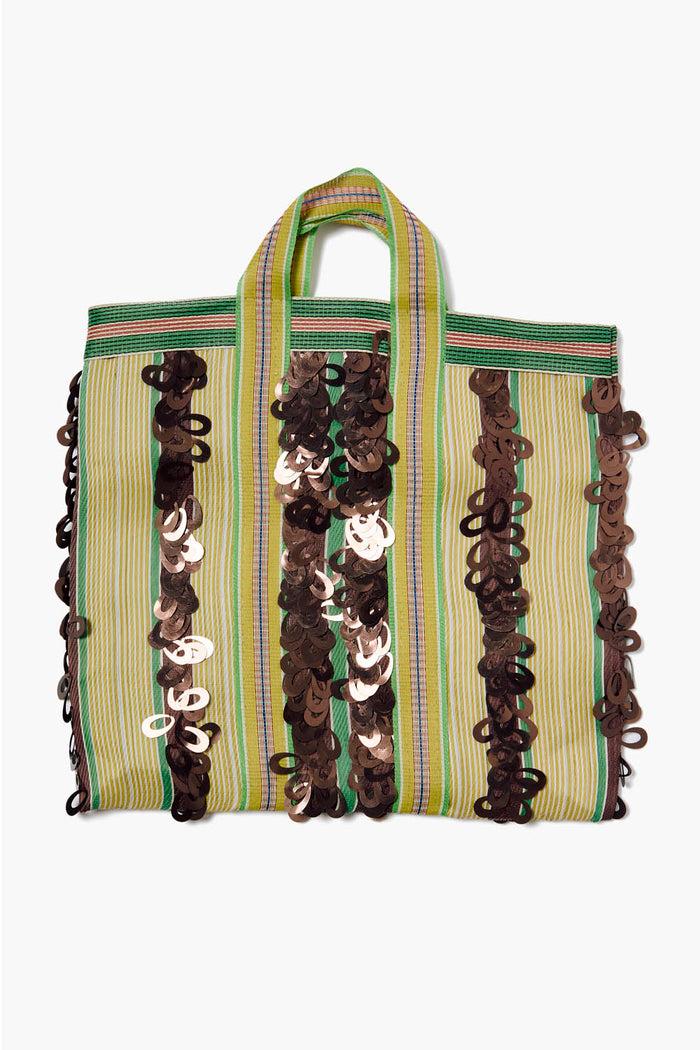 chan luu Recycled Market Bag Bronze Stripe Accessories
