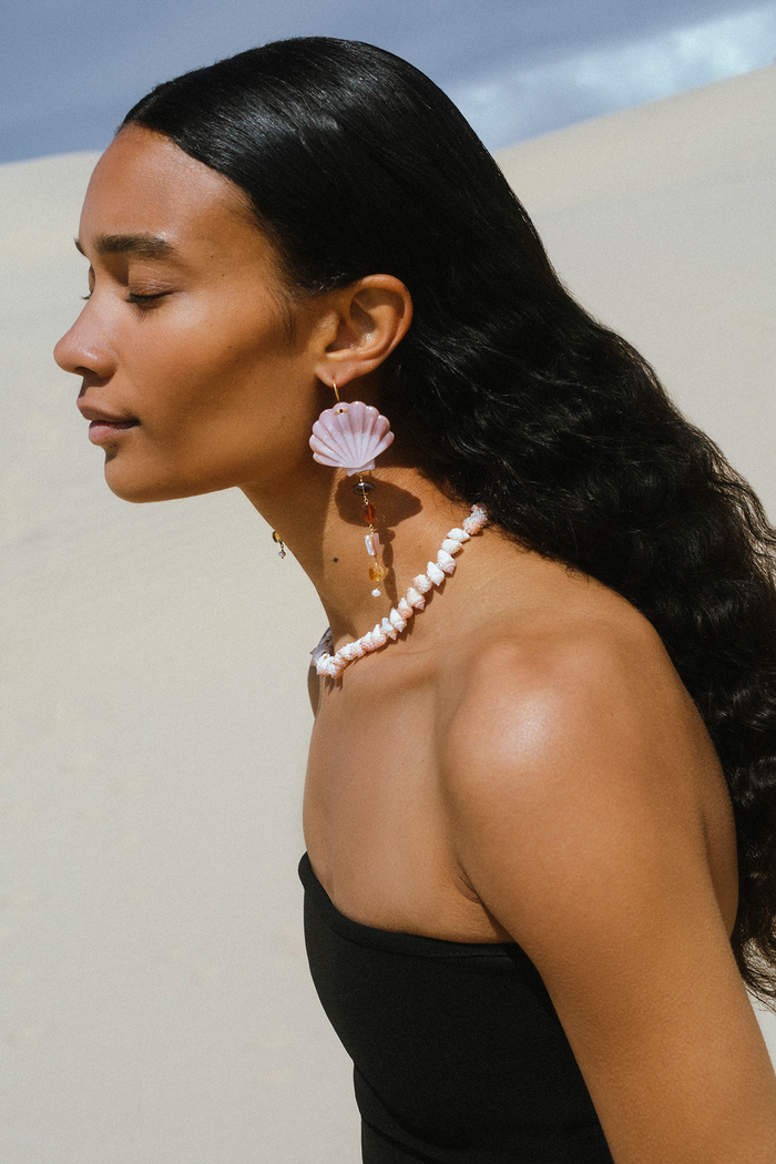 Chan Luu Scallop Drop Earrings Natural Mix Earrings