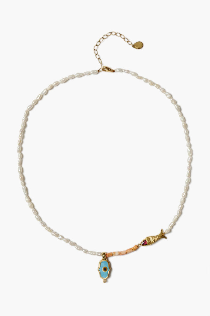 chan luu Sedna Evil Eye Necklace Pearl Mix Necklaces