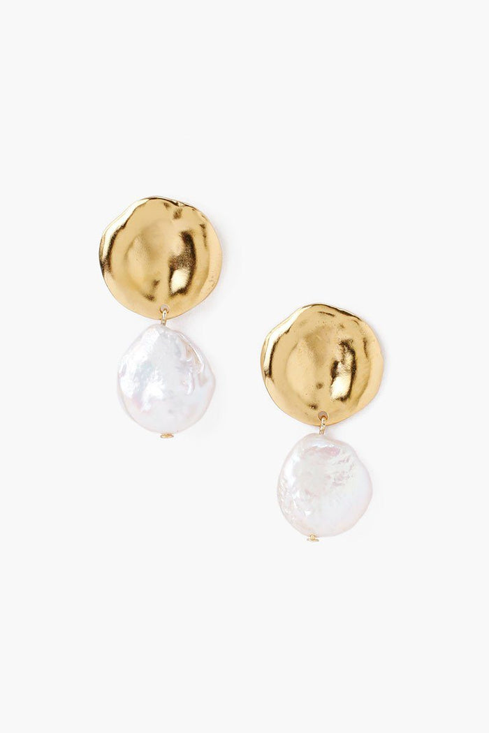 chan luu Two Tiered White Keshi Pearl Earrings Earrings