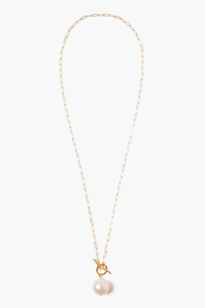 Chan Luu White Freshwater Pearl Toggle Necklace Necklaces
