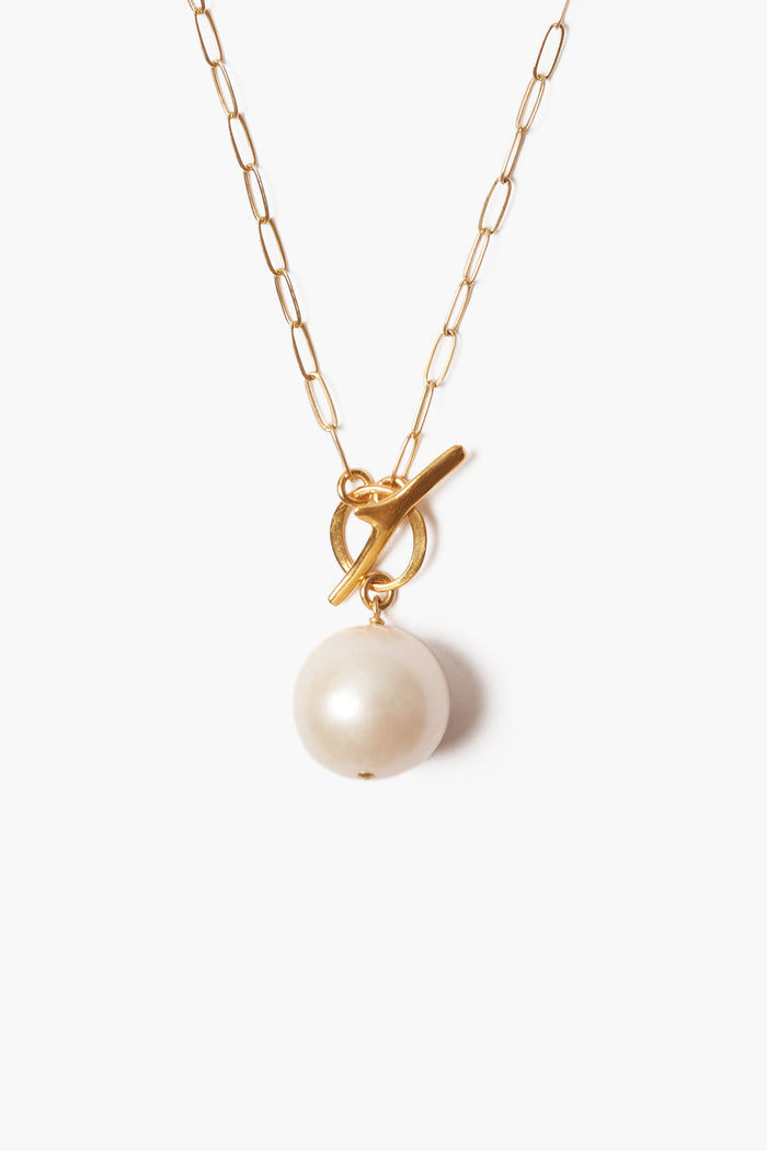 chan luu White Freshwater Pearl Toggle Necklace Necklaces