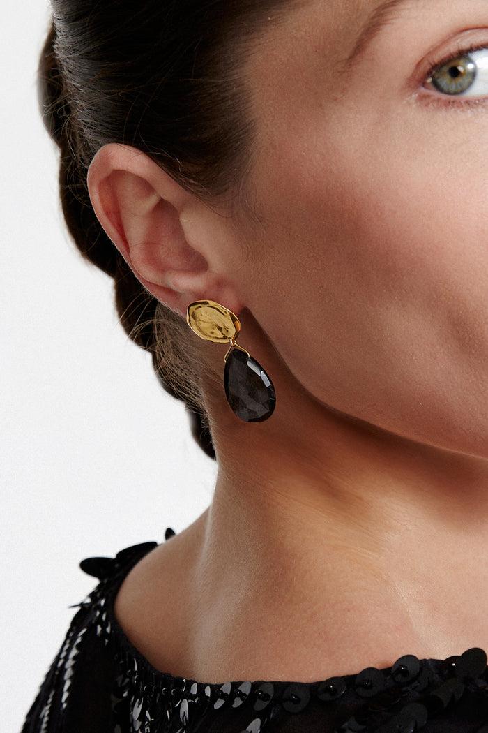 Chan Luu Yasmine Coin Drop Earrings Hypersthene Earrings