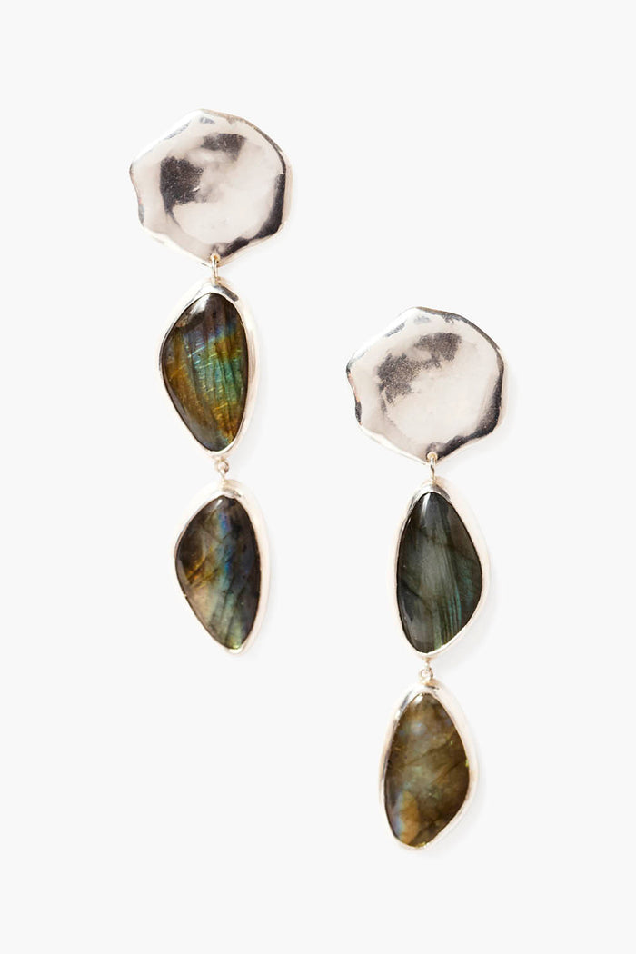 chan luu Yasmine Tiered Earrings Labradorite Earrings
