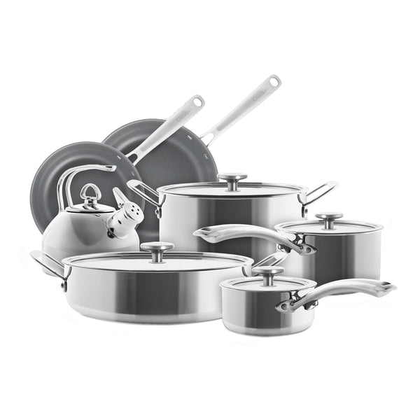 chantal 3.Clad Full 10 Piece Set with Classic Kettle