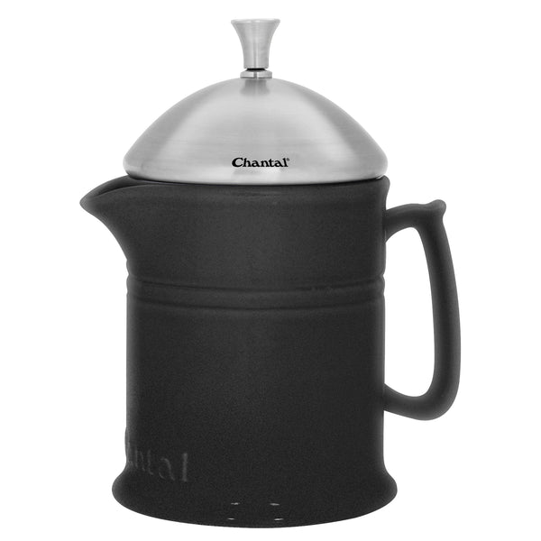 chantal Ceramic French Press (16oz) with Stainless Steel Plunger Screen & Lid