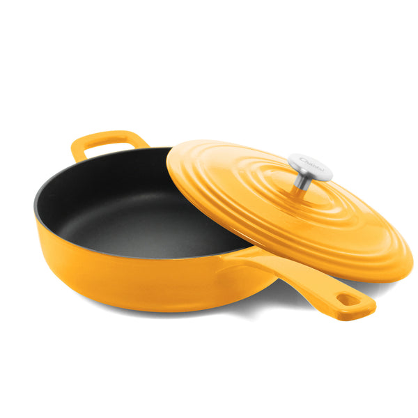 chantal Cast Iron Saute pan Skillet with lid (4 Qt.)