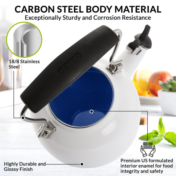 Chantal Enamel-on-Steel Talavera Teakettle (1.8 Qt.)