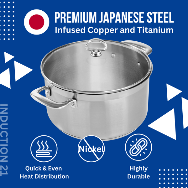 Chantal Induction 21 Steel Casserole With Lid (6 Qt.)