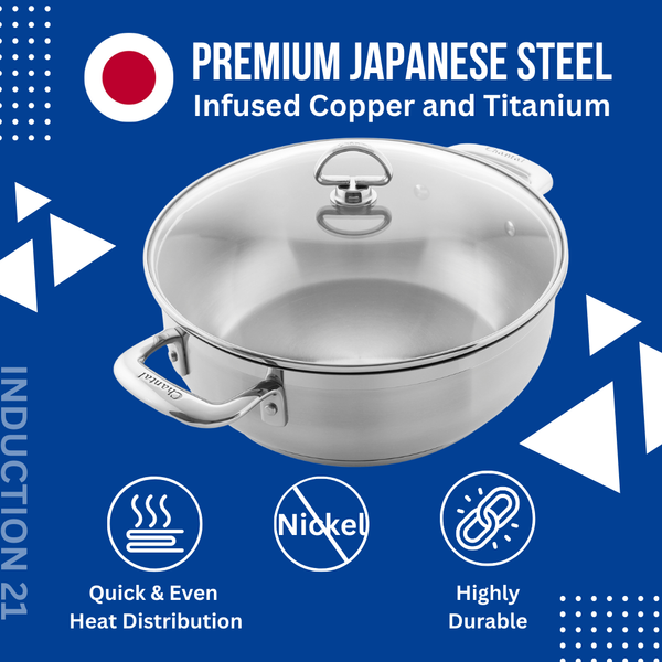 Chantal Induction 21 Steel Chef's Pan (5 Qt.)