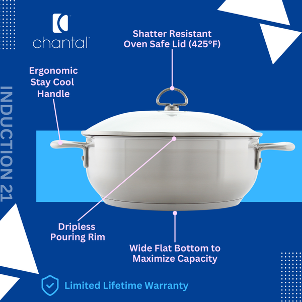 Chantal Induction 21 Steel Chef's Pan (5 Qt.)