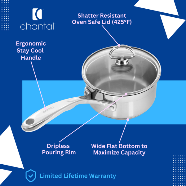 Chantal Induction 21 Steel Saucepan With Lid (2 Qt.)