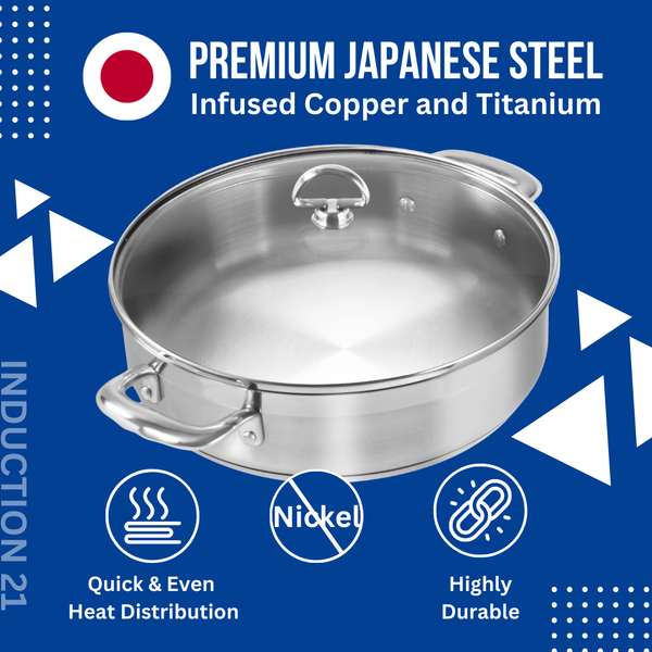 Chantal Induction 21 Steel Sauteuse With Lid (5 Qt.)