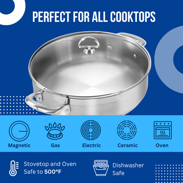 Chantal Induction 21 Steel Sauteuse With Lid (5 Qt.)