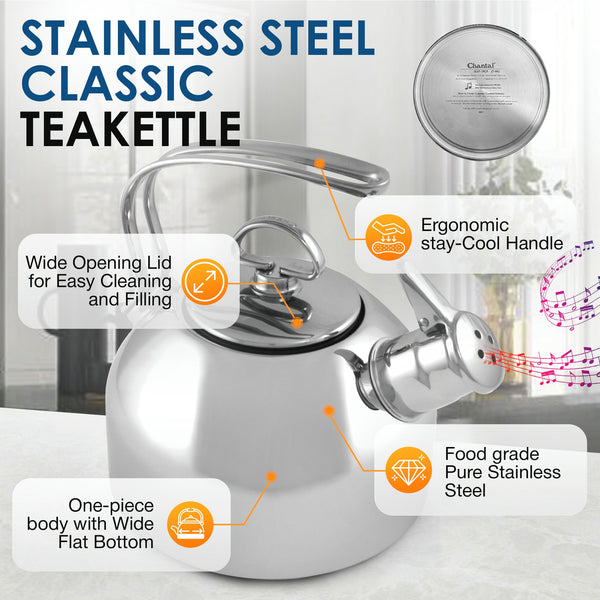 Chantal Stainless Steel Classic Teakettle (1.8 Qt.)