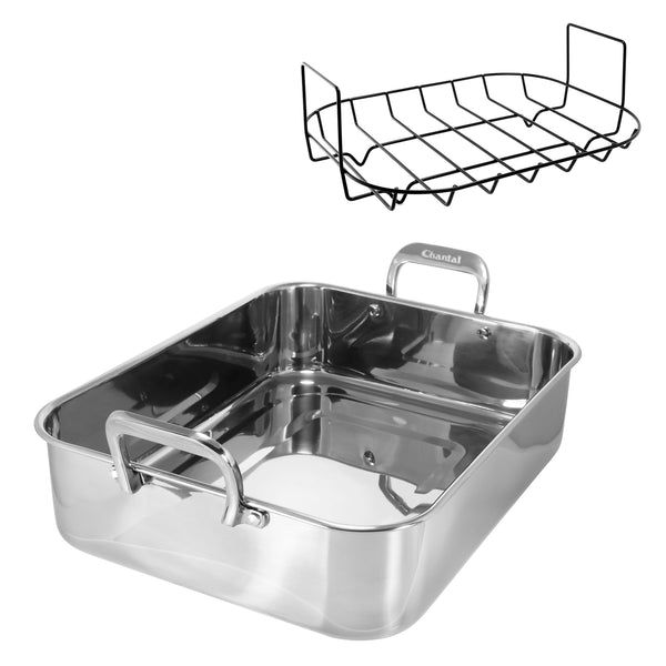 Chantal Stainless Steel Roaster With Nonstick Rack