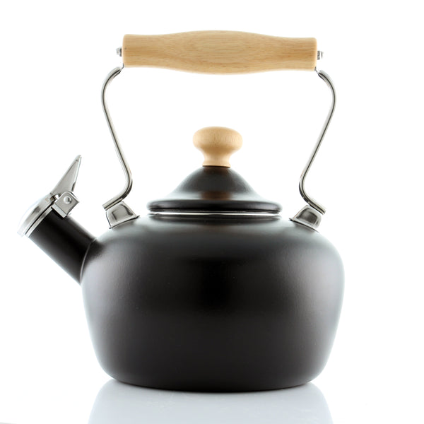 Chantal Enamel-on-Steel Carinawood Teakettle (1.8 Qt) Matte Black