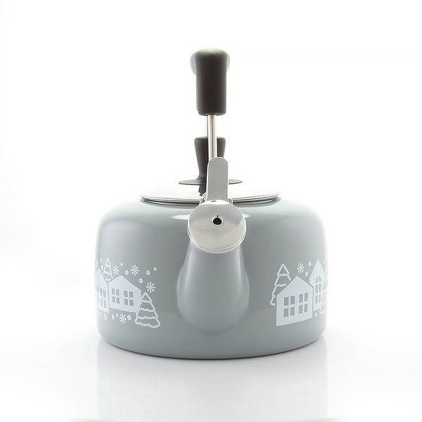 Chantal Enamel-on-Steel Mountain Village Teakettle (1.4 Qt.) Fog Grey