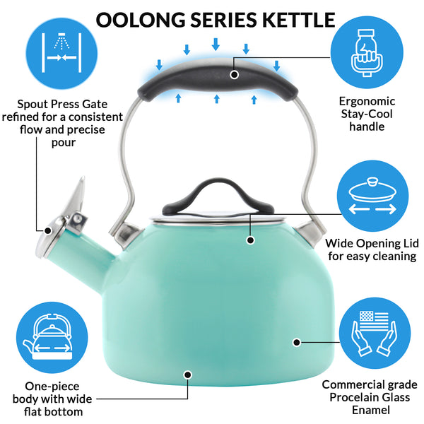 Chantal Enamel-on-Steel Oolong Teakettle Collection (1.8 Qt)