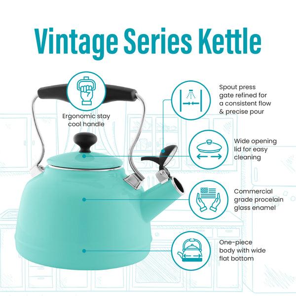 Chantal Enamel-on-Steel Vintage Teakettle Collection (1.7 Qt.)