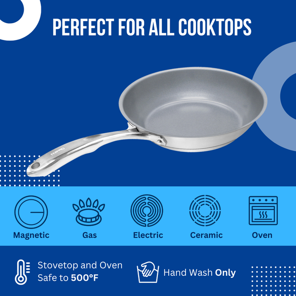 Chantal Induction 21 Steel 8" And 10" Fry Pan Pack With Ceramic Coating (2 Pc.)