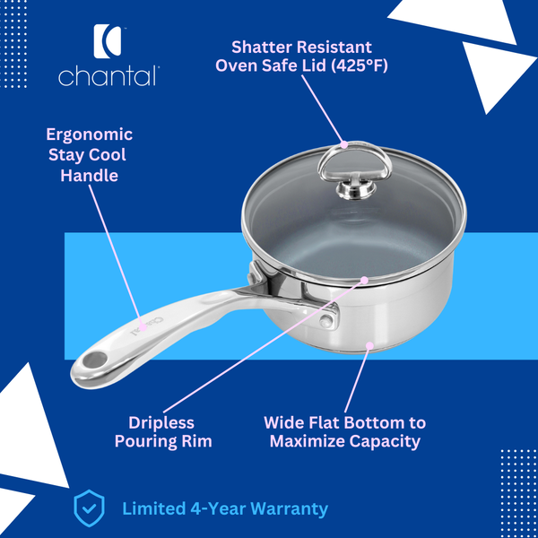 Chantal Induction 21 Steel Ceramic Coated Saucepan With Lid (1 Qt.)