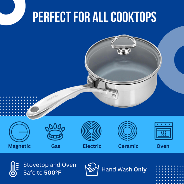 Chantal Induction 21 Steel Ceramic Coated Saucepan With Lid (1 Qt.)