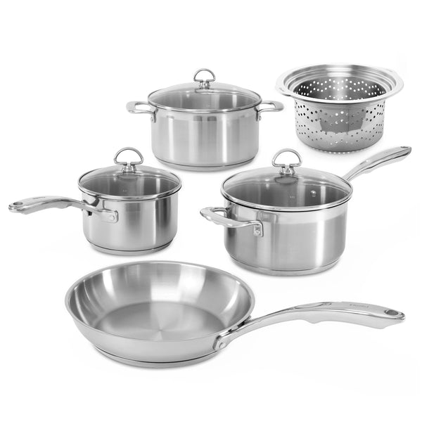 chantal Induction 21 Steel Cookware Set & Steamer/Pasta Insert (8 Pc.)
