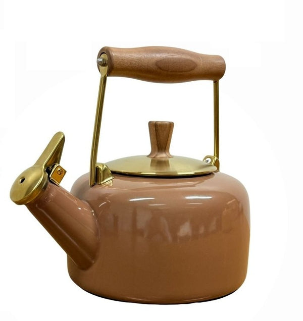 chantal Sven Cafe' Mocha Teakettle with Walnut Wood (1.4 Qt)