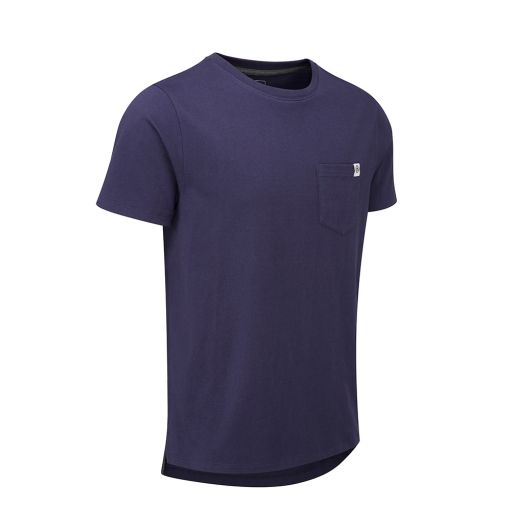 Chapeau Mens Roundel Pocket Organic Cotton T-Shirt Deep Ocean