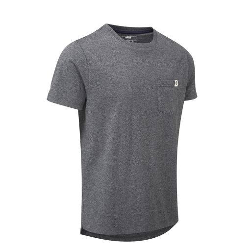 Chapeau Mens Roundel Pocket Organic Cotton T-Shirt Grey Heather