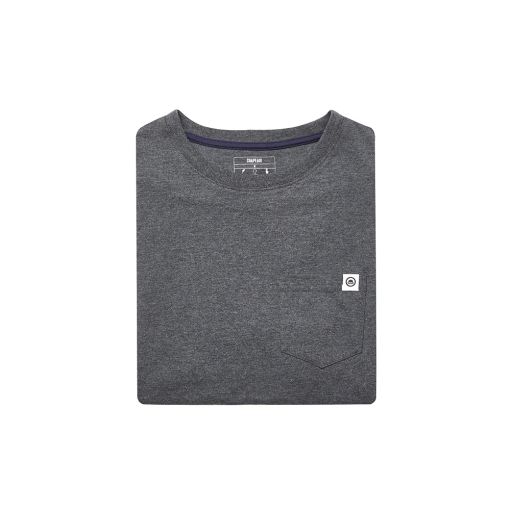 Chapeau Mens Roundel Pocket Organic Cotton T-Shirt Grey Heather