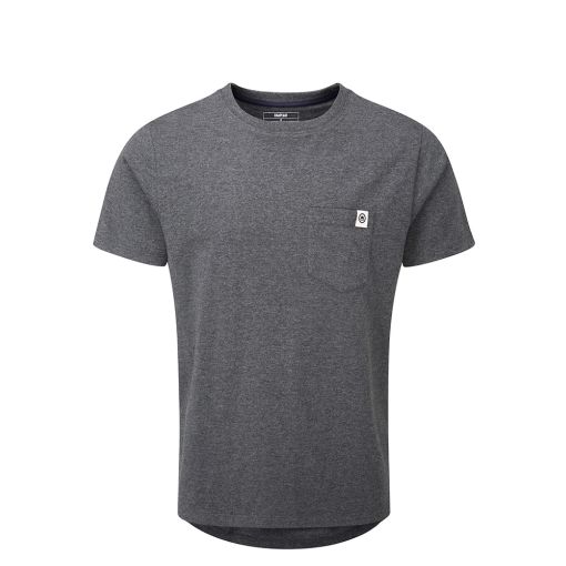 chapeau Mens Roundel Pocket Organic Cotton T-Shirt Grey Heather