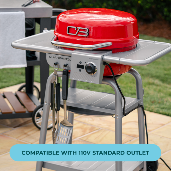 Char Broil Bistro Pro™ Electric Grill & Griddle + Charcoal Mode Red