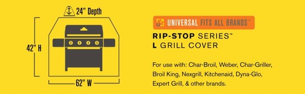 Char Broil RIP-STOP™ 3-4 BURNER GRILL COVER