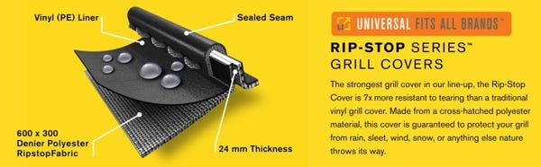 Char Broil RIP-STOP™ 3-4 BURNER GRILL COVER