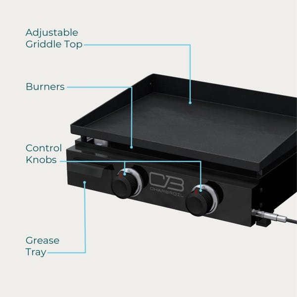 Char Broil Performance Series™ 22" Portable Tabletop 2 Burner Propane Gas Griddle