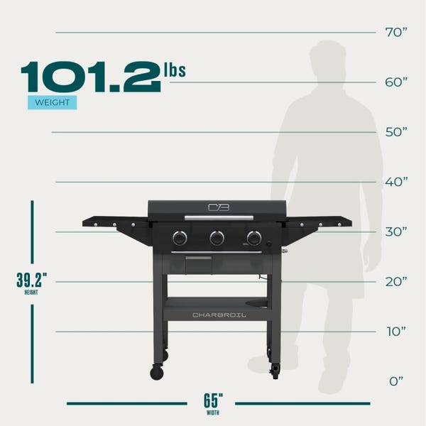 Char Broil PERFORMANCE SERIES™ 28" XL PROPANE GAS GRIDDLE WITH CART 3 BURNER FLAT TOP GRILL