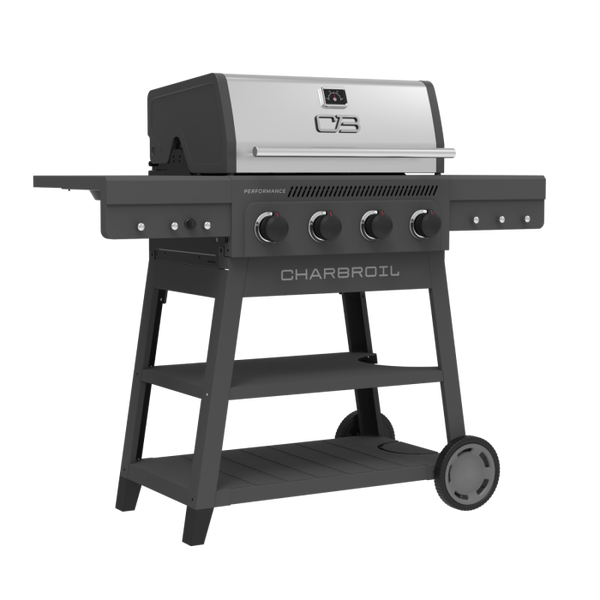 Char Broil Performance Series™ FlavorMax™ 4 Burner Cart Gas Grill Gray Stainless